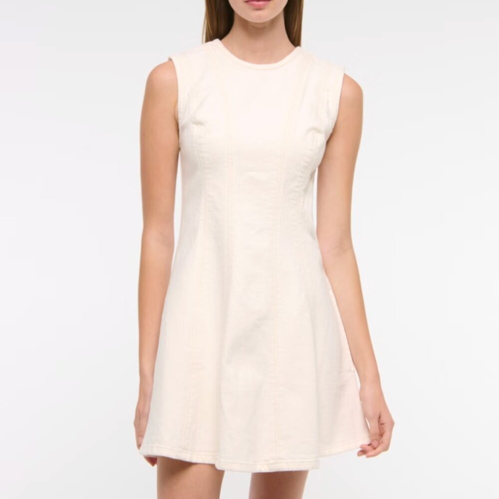 Elegant Cream Sleeveless Dress